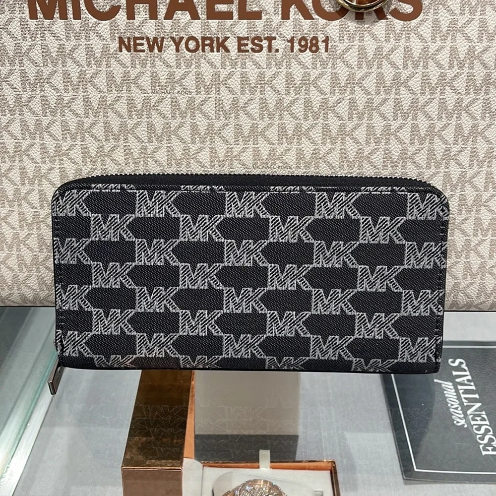 Michael Kors Men’s Women’s Cooper Tech Zip Around Continental Wallet Black NWT